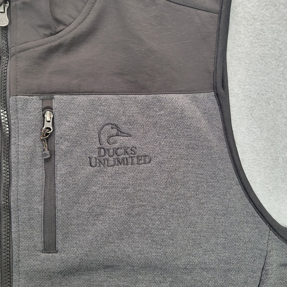 Ducks Unlimited Full Zip Vest Mens Large Grey Two Tone Performance Outdoor - Picture 3 of 9